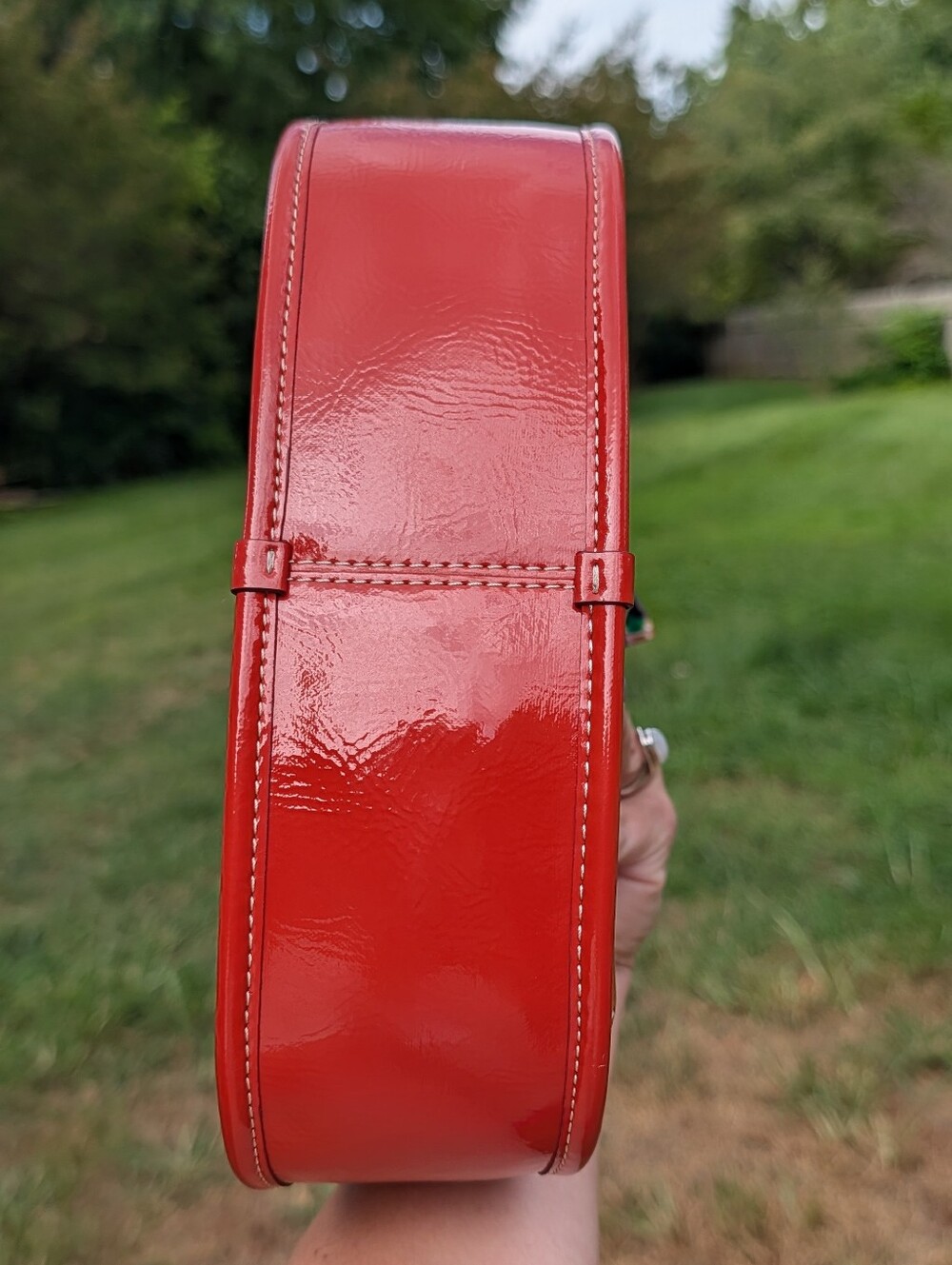 Coach Ergo Bag Coachtopia Crinkle Patent Leather Orange/Red CQ003 - Picture 7 of 10